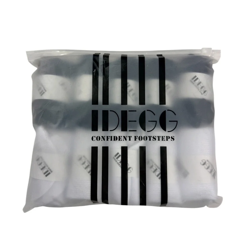 IDEGG 10 Pair No Show Socks White Black Invisible Liner Low Cut Unisex M-65-AKF